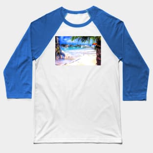 Tropical Beach Baseball T-Shirt